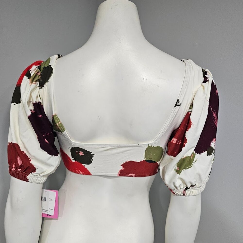 Kate Spade New York Just Rosy Puff Sleeve Bikini Top - Picture 4 of 8